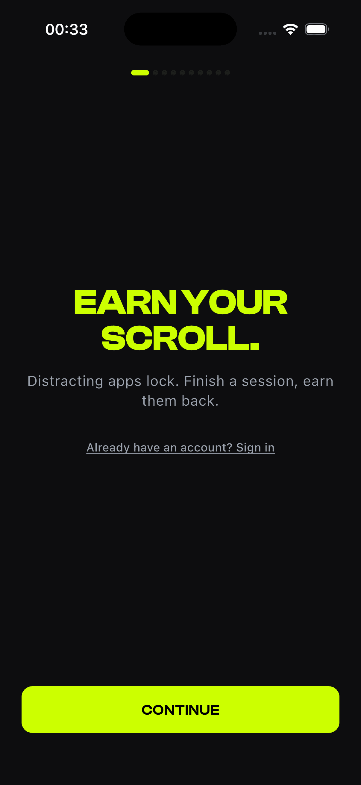 Studlok's welcome screen